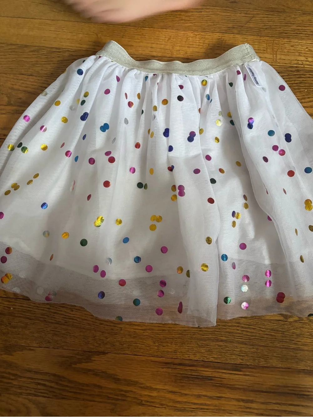 Sparkle Dot White Tulle Skirt for Girls